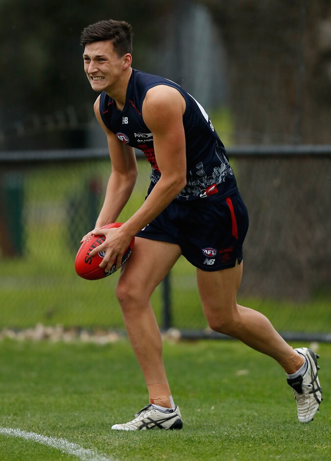 AFL 2016 Training - Melbourne 190816 MELBOURNE, AUSTRALIA - AUGUST 19: Sam Weideman of the Demons in action during the Melbourne Demons training session at Gosch's Paddock in Melbourne, Australia on August 19, 2016. (Photo by Michael Willson/AFL Media)